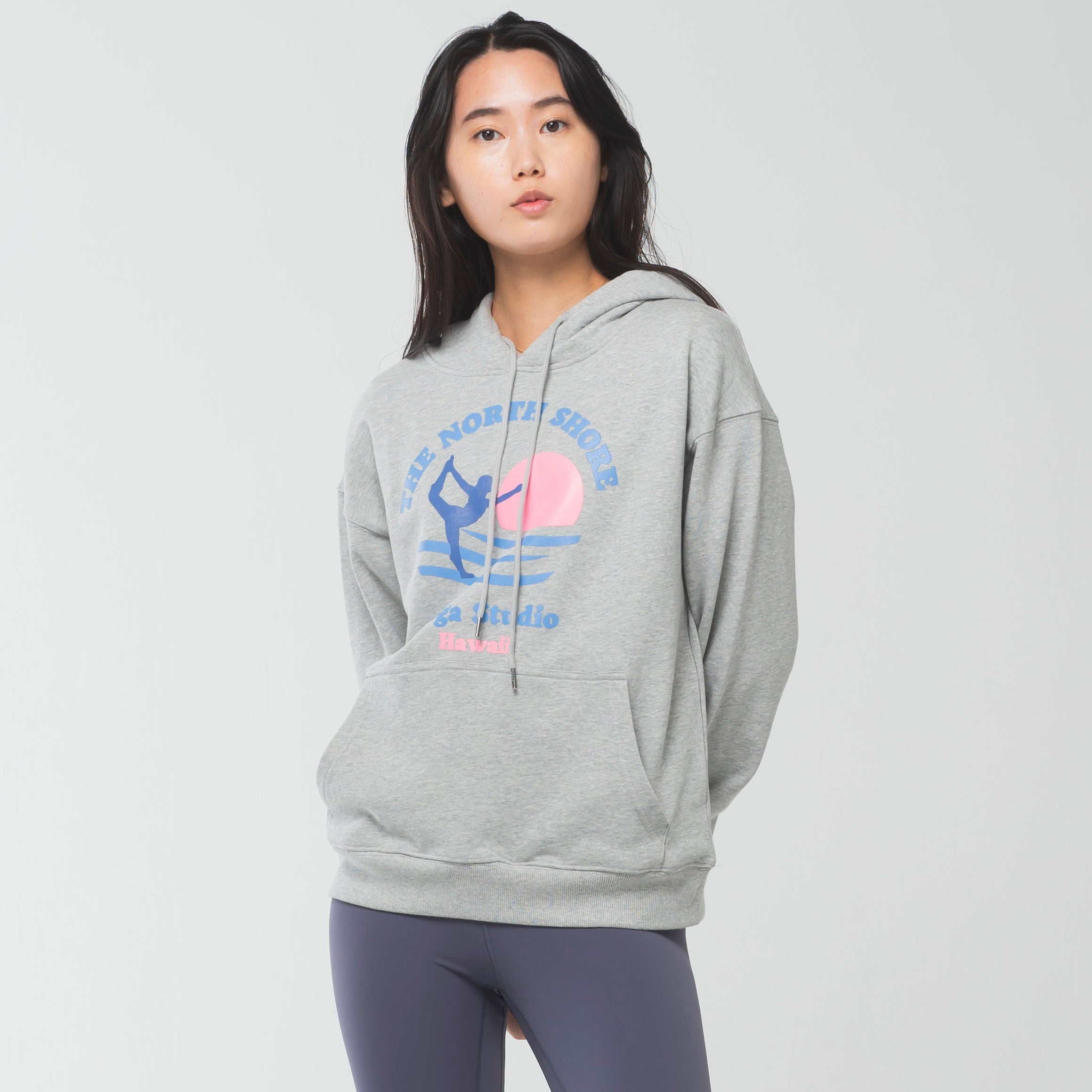 ロングライフアンドハピネス Longlife & Happiness North Shore コットン オーバーサイズ フーディー （GREY MARL） GREY MARL