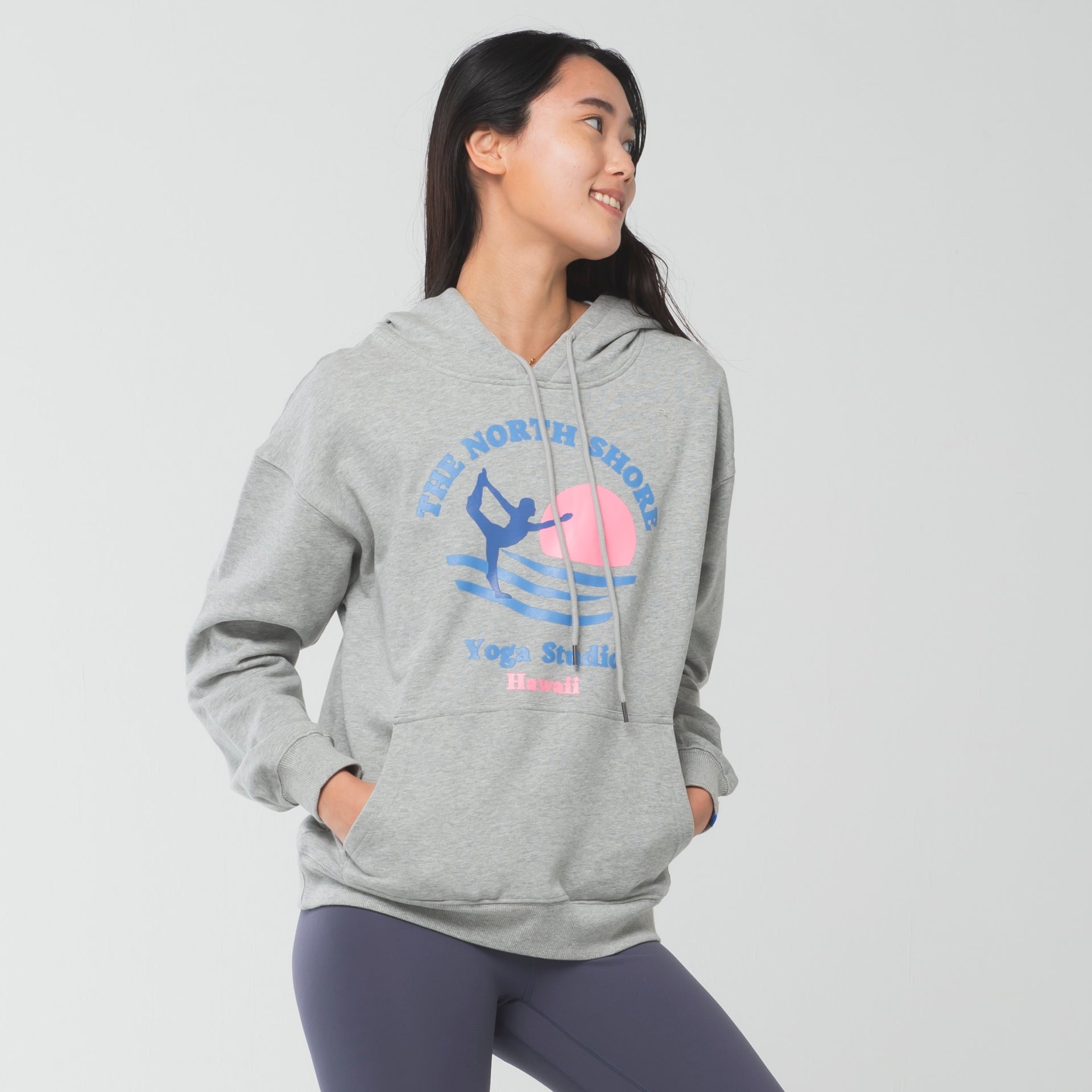 ロングライフアンドハピネス Longlife & Happiness North Shore コットン オーバーサイズ フーディー （GREY MARL） GREY MARL