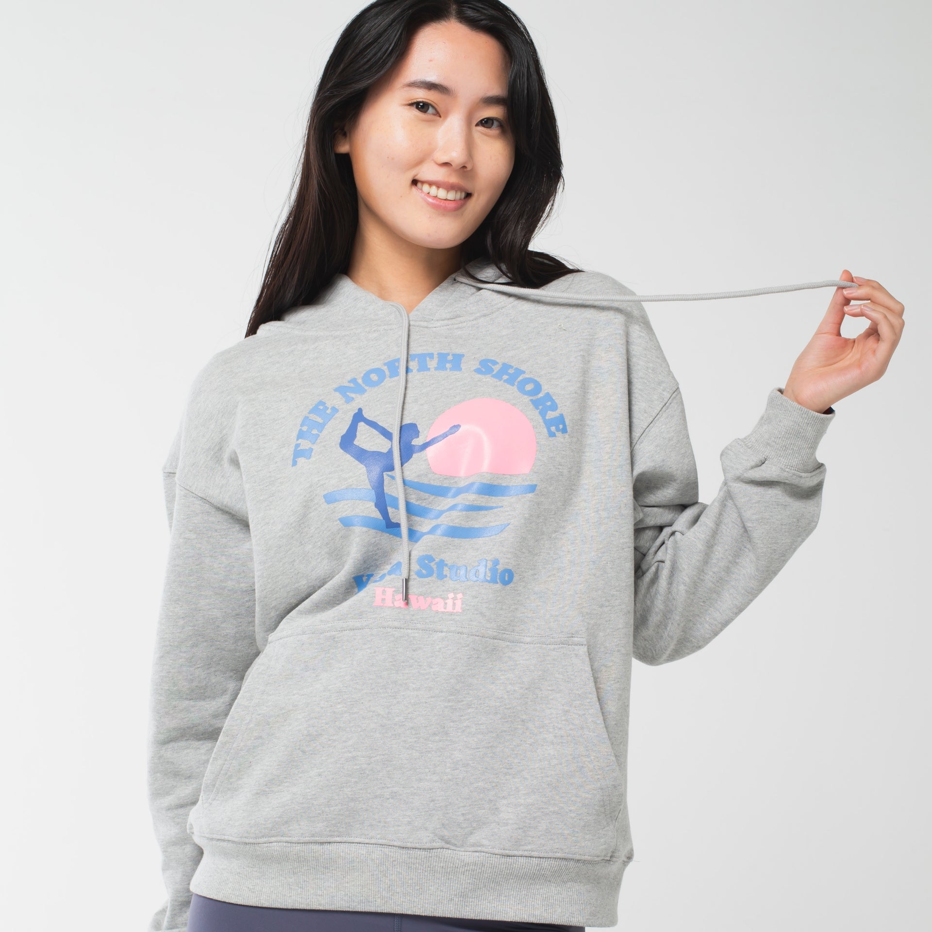 ロングライフアンドハピネス Longlife & Happiness North Shore コットン オーバーサイズ フーディー （GREY MARL） GREY MARL