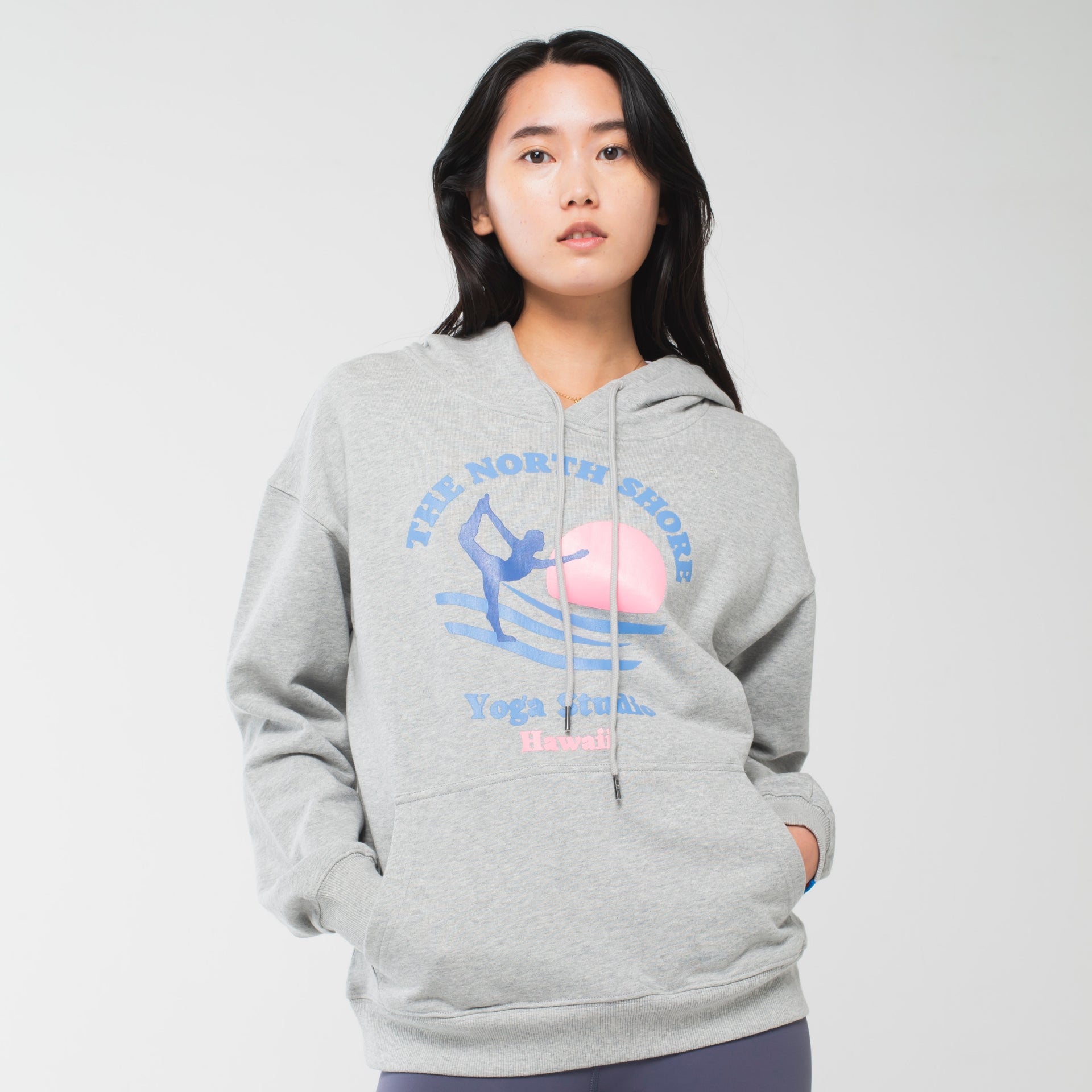 ロングライフアンドハピネス Longlife & Happiness North Shore コットン オーバーサイズ フーディー （GREY MARL） GREY MARL