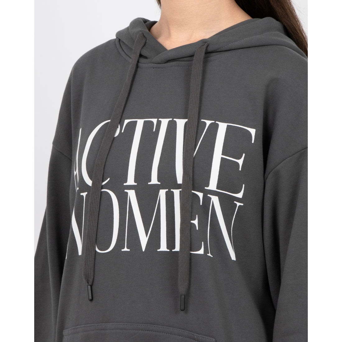 ロングライフアンドハピネス Longlife & Happiness ACTIVE WOMEN コットン オーバーサイズ フーディー （GREY MARL） GREY MARL