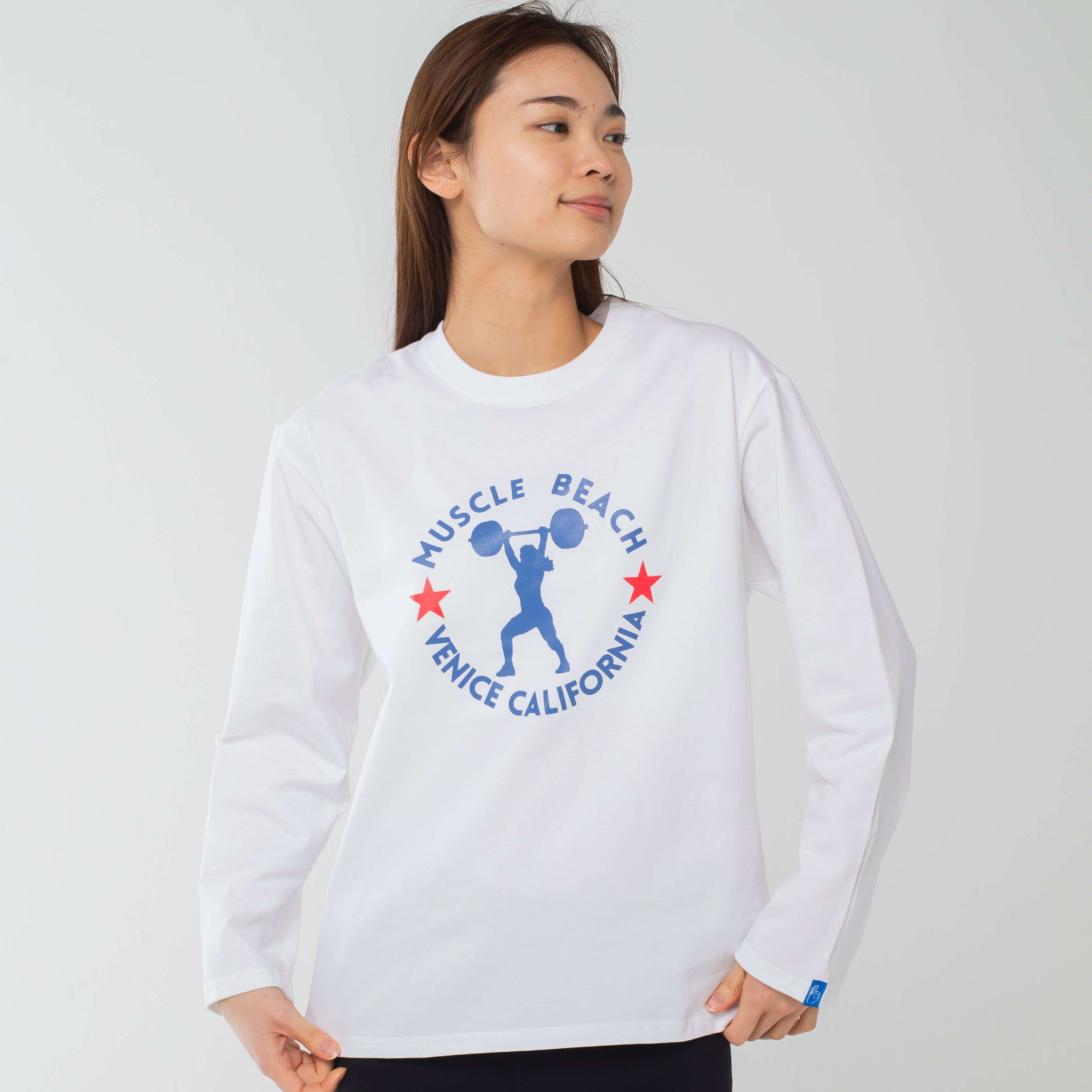ロングライフアンドハピネス Longlife & Happiness MUSCLE BEACH コットン ロングスリーブティー （WHITE） WHITE