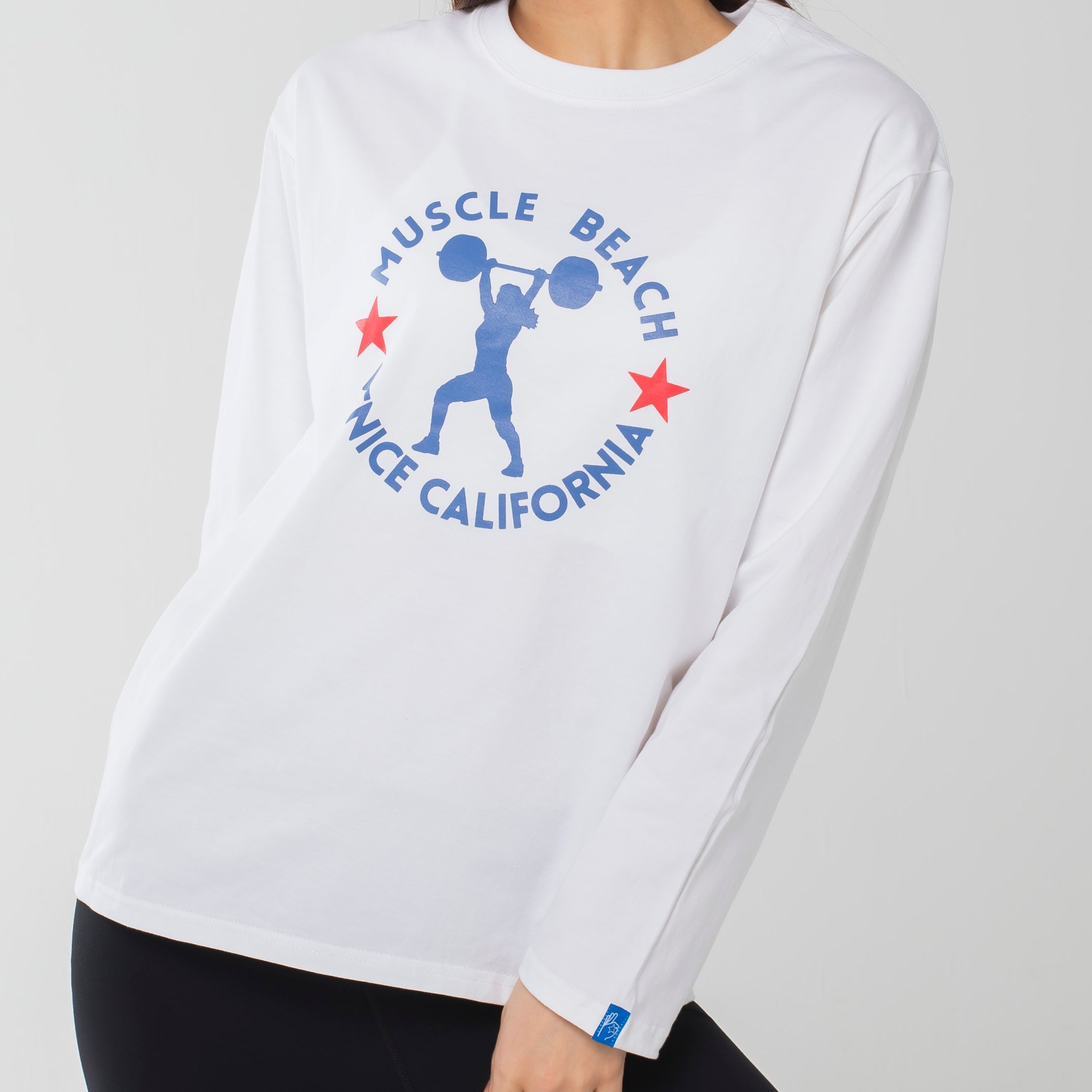 ロングライフアンドハピネス Longlife & Happiness MUSCLE BEACH コットン ロングスリーブティー （WHITE） WHITE