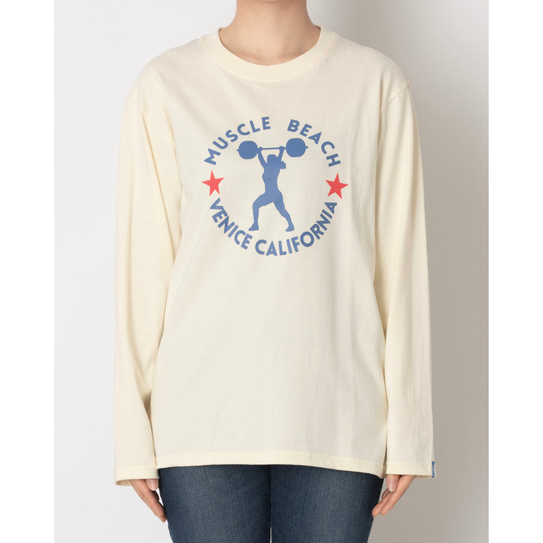 ロングライフアンドハピネス Longlife & Happiness MUSCLE BEACH コットン ロングスリーブティー （WHITE） WHITE