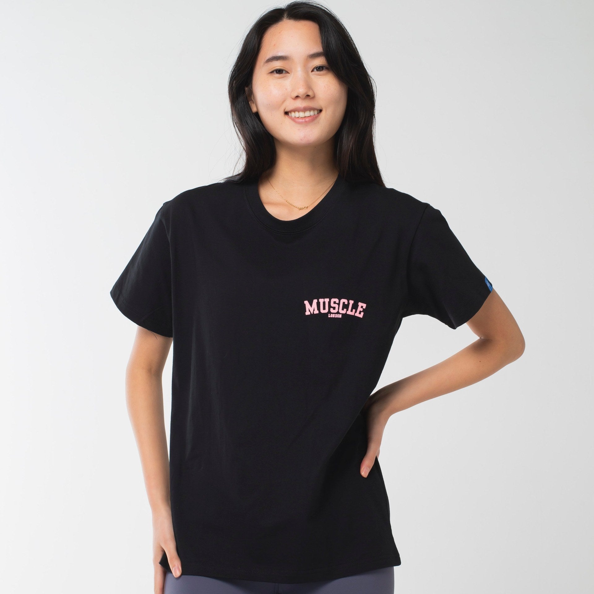 ロングライフアンドハピネス Longlife & Happiness Small Muscle London コットン クルー 半袖 Tシャツ （BLACK） BLACK