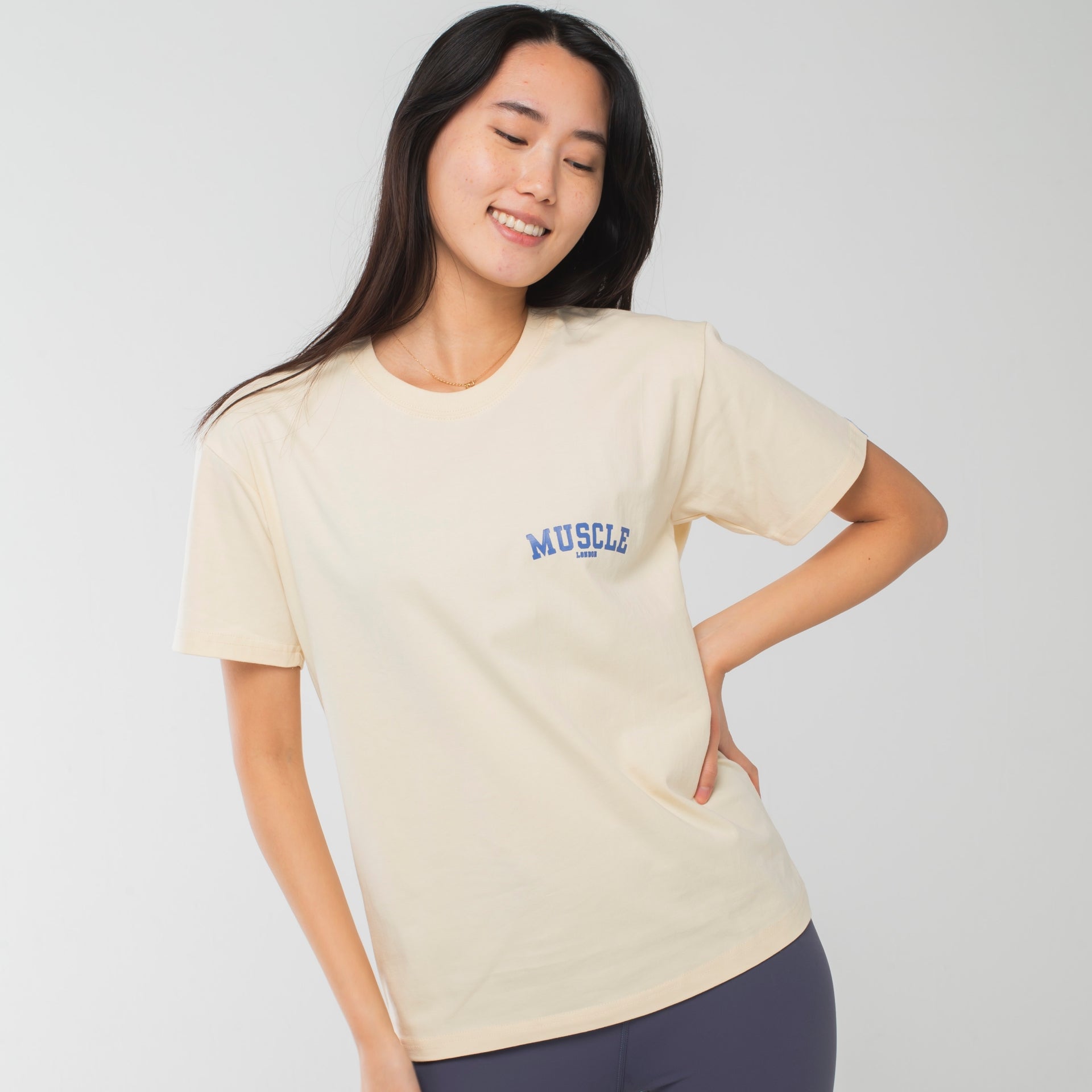 ロングライフアンドハピネス Longlife & Happiness Small Muscle London コットン クルー 半袖 Tシャツ （CREAM） CREAM