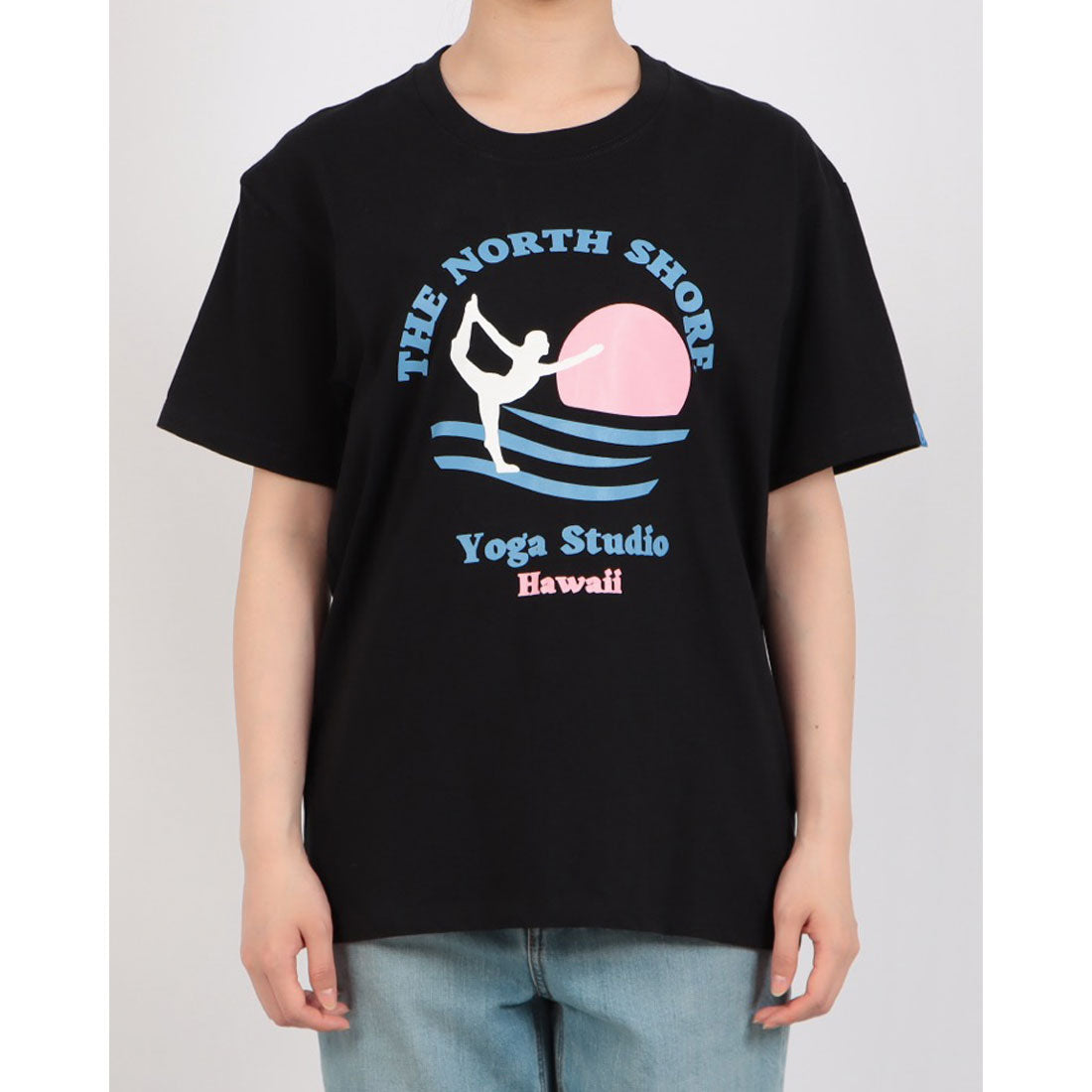 ロングライフアンドハピネス Longlife & Happiness North Shore Yoga Studio コットン クルー 半袖 Tシャツ （NAVY） NAVY