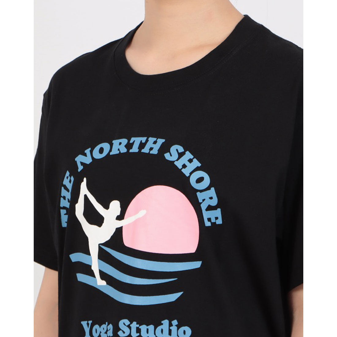 ロングライフアンドハピネス Longlife & Happiness North Shore Yoga Studio コットン クルー 半袖 Tシャツ （NAVY） NAVY