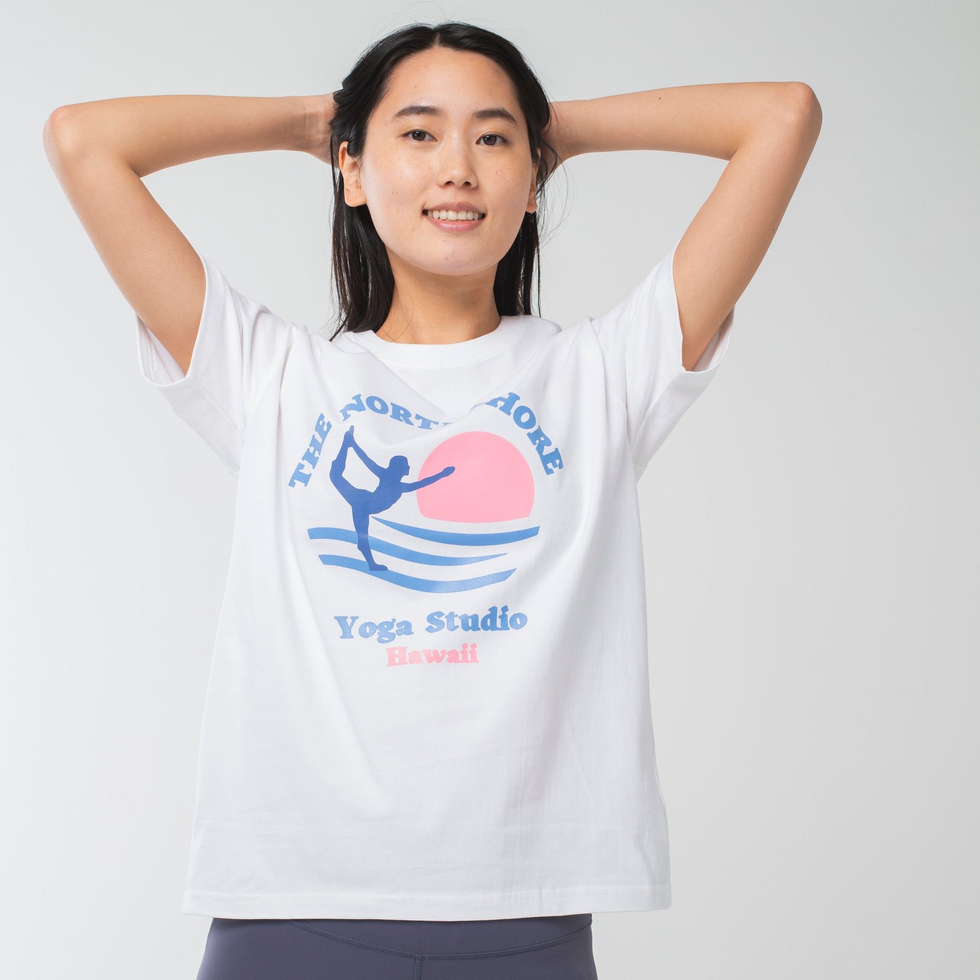 ロングライフアンドハピネス Longlife & Happiness North Shore Yoga Studio コットン クルー 半袖 Tシャツ （WHITE） WHITE