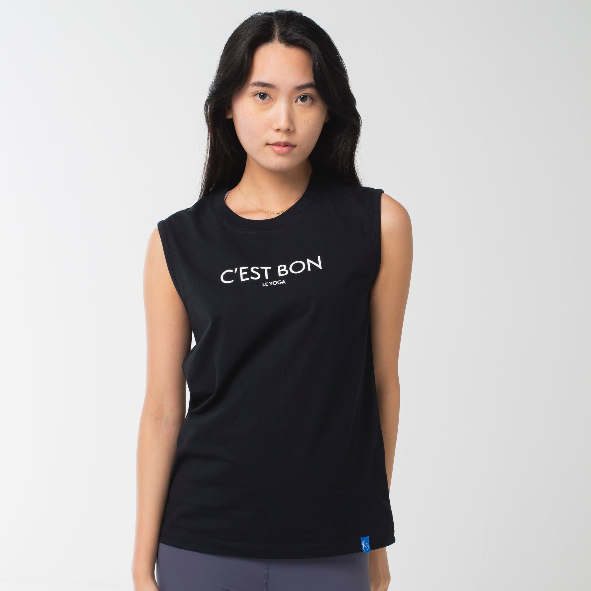 ロングライフアンドハピネス Longlife & Happiness C'est Bon le Yoga コットン ボックスタンク （BLACK） BLACK