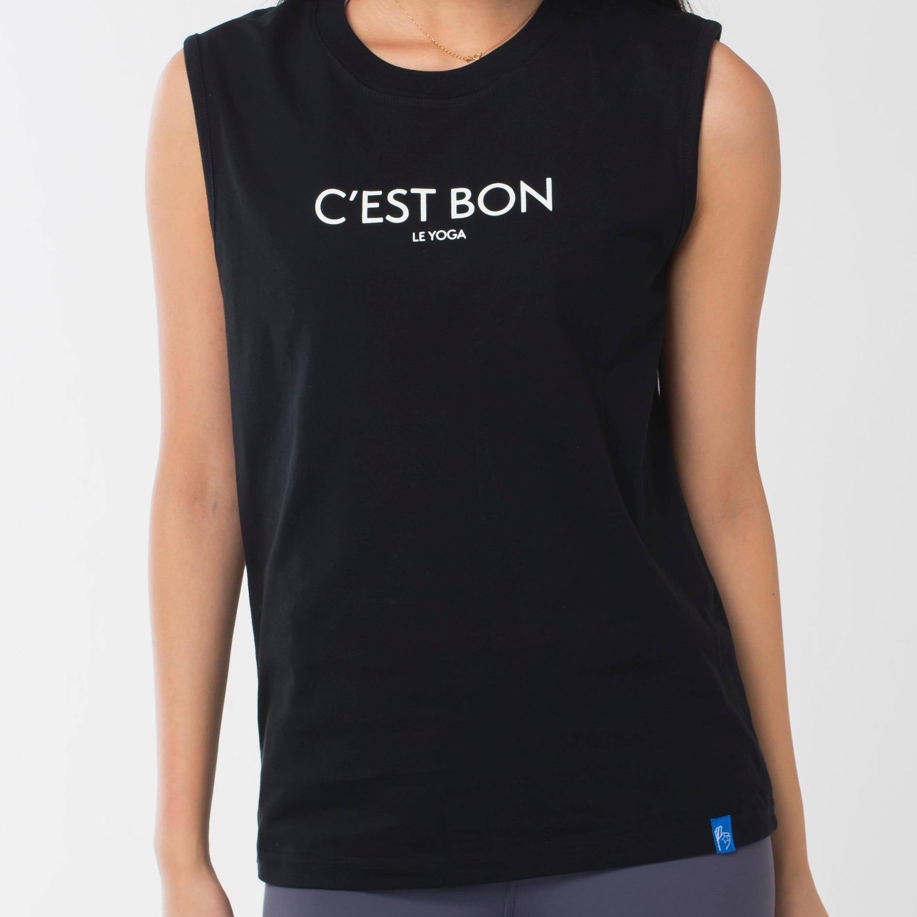 ロングライフアンドハピネス Longlife & Happiness C'est Bon le Yoga コットン ボックスタンク （BLACK） BLACK
