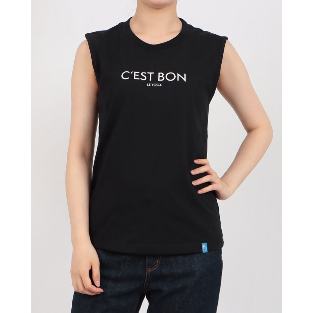 ロングライフアンドハピネス Longlife & Happiness C'est Bon le Yoga コットン ボックスタンク （BLACK） BLACK