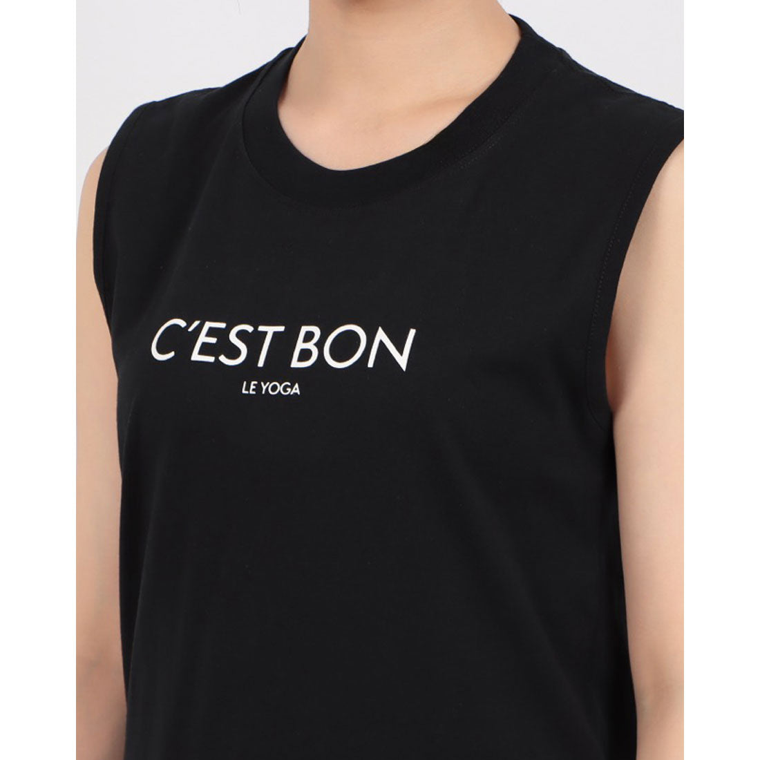 ロングライフアンドハピネス Longlife & Happiness C'est Bon le Yoga コットン ボックスタンク （BLACK） BLACK
