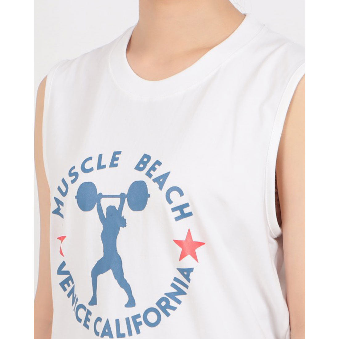 ロングライフアンドハピネス Longlife & Happiness MUSCLE BEACH コットン ボックスタンク （BLACK） BLACK