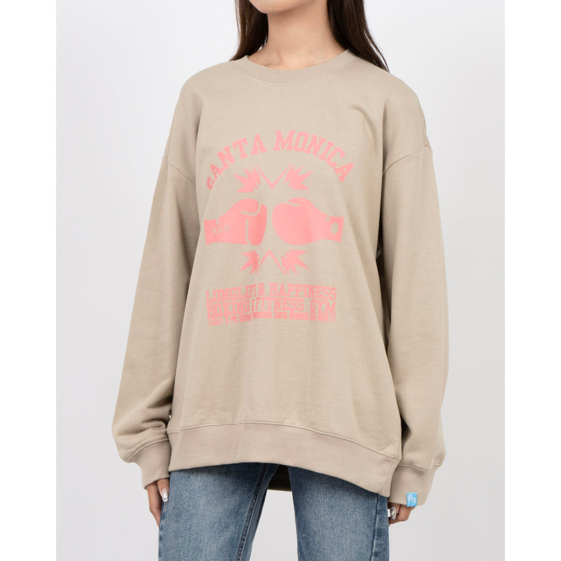ロングライフアンドハピネス Longlife & Happiness Santa Monica Boxing Gym クルースウェットシャツ 裏起毛 （NAVY） NAVY