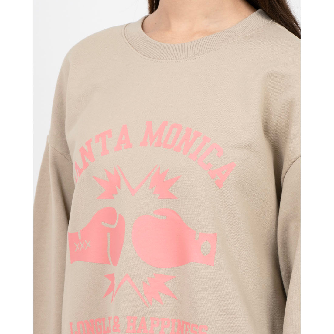 ロングライフアンドハピネス Longlife & Happiness Santa Monica Boxing Gym クルースウェットシャツ 裏起毛 （NAVY） NAVY