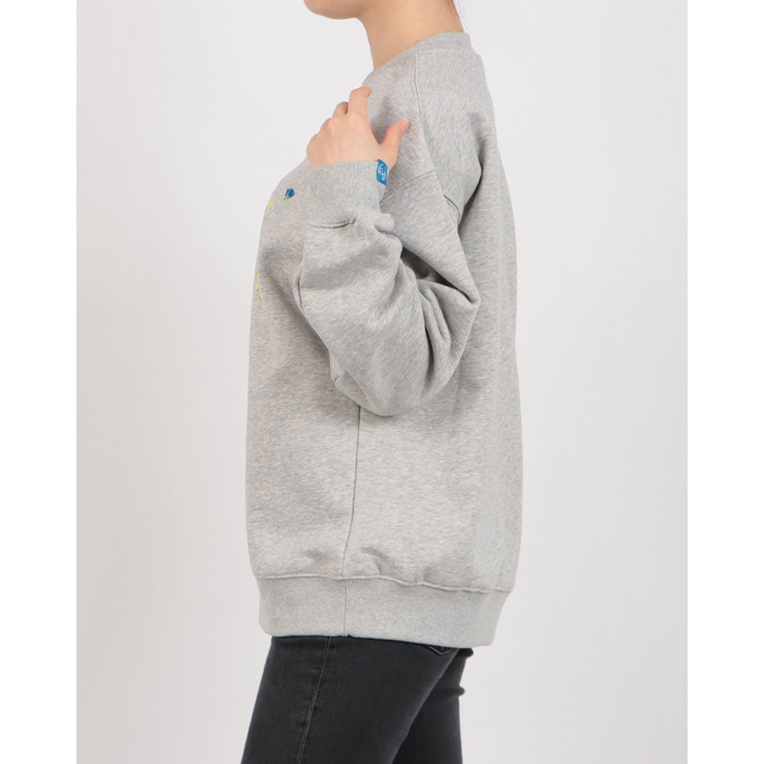 ロングライフアンドハピネス Longlife & Happiness ワイルドフラワー クルースウェットシャツ 裏起毛 （GREY MARL） GREY MARL