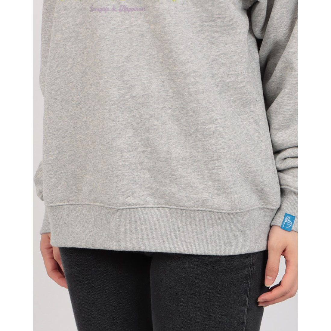 ロングライフアンドハピネス Longlife & Happiness ワイルドフラワー クルースウェットシャツ 裏起毛 （GREY MARL） GREY MARL