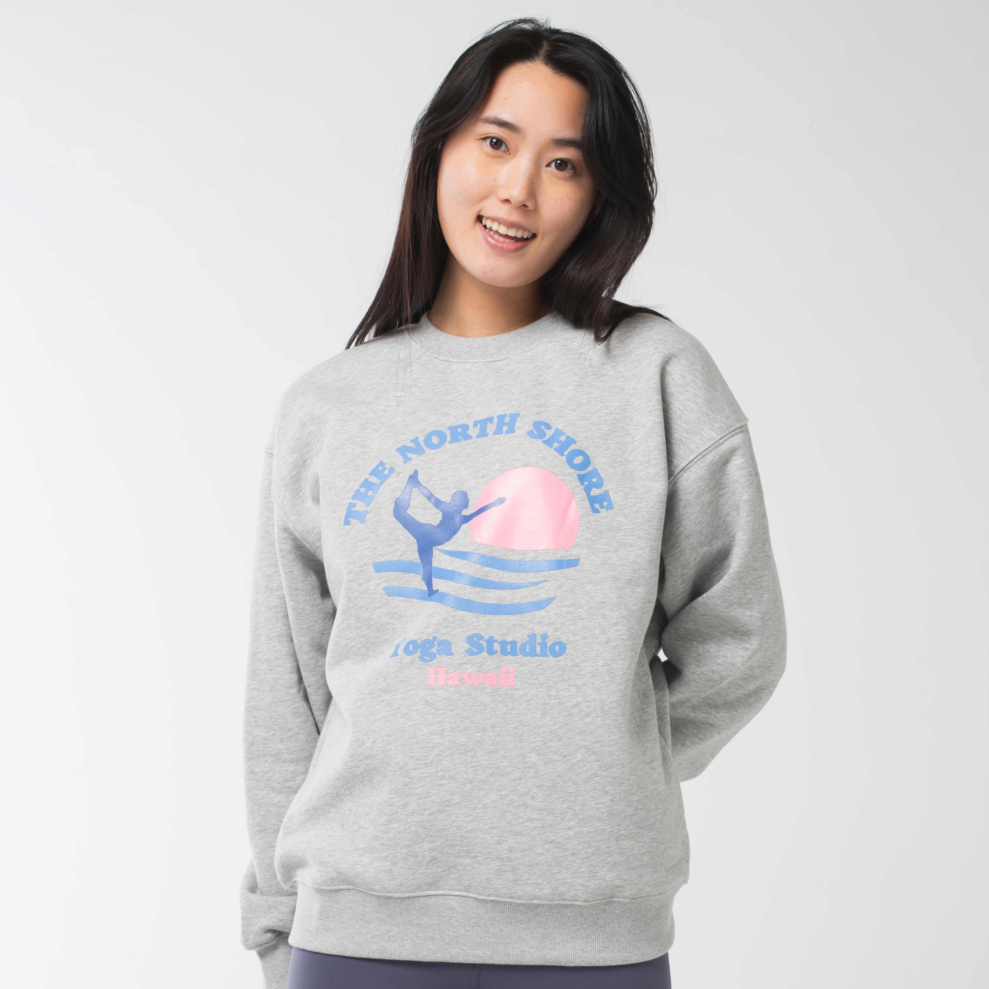 ロングライフアンドハピネス Longlife & Happiness North Shore Yoga クルースウェットシャツ 裏起毛 （GREY MARL） GREY MARL