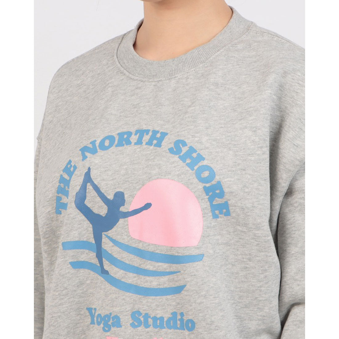 ロングライフアンドハピネス Longlife & Happiness North Shore Yoga クルースウェットシャツ 裏起毛 （GREY MARL） GREY MARL