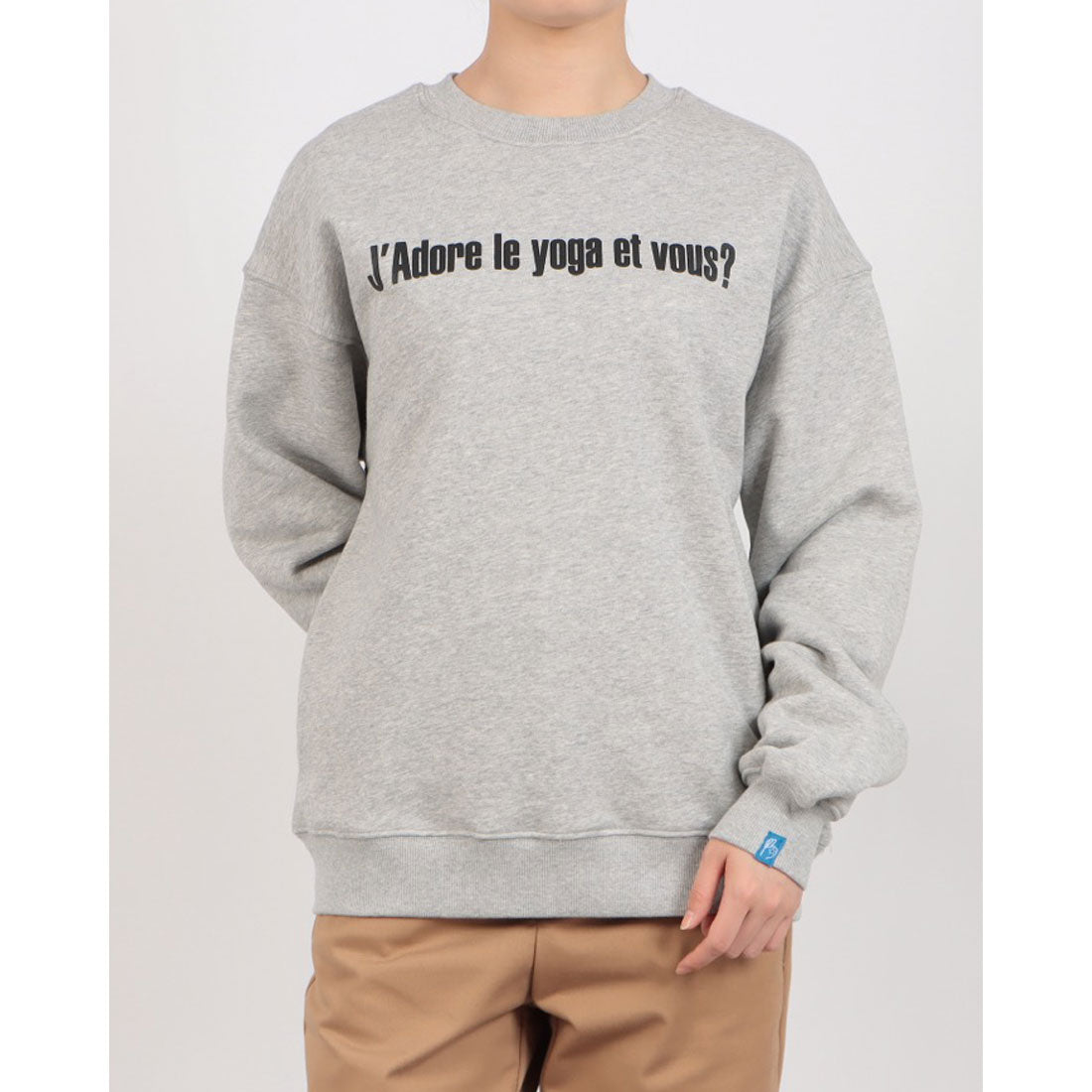 ロングライフアンドハピネス Longlife & Happiness I love yoga クルースウェットシャツ 裏起毛 （BLACK） BLACK