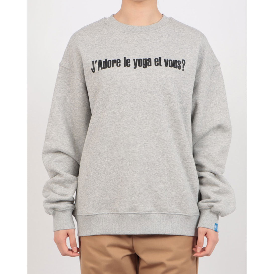 ロングライフアンドハピネス Longlife & Happiness I love yoga クルースウェットシャツ 裏起毛 （BLACK） BLACK