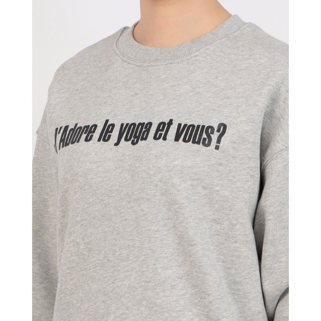 ロングライフアンドハピネス Longlife & Happiness I love yoga クルースウェットシャツ 裏起毛 （BLACK） BLACK