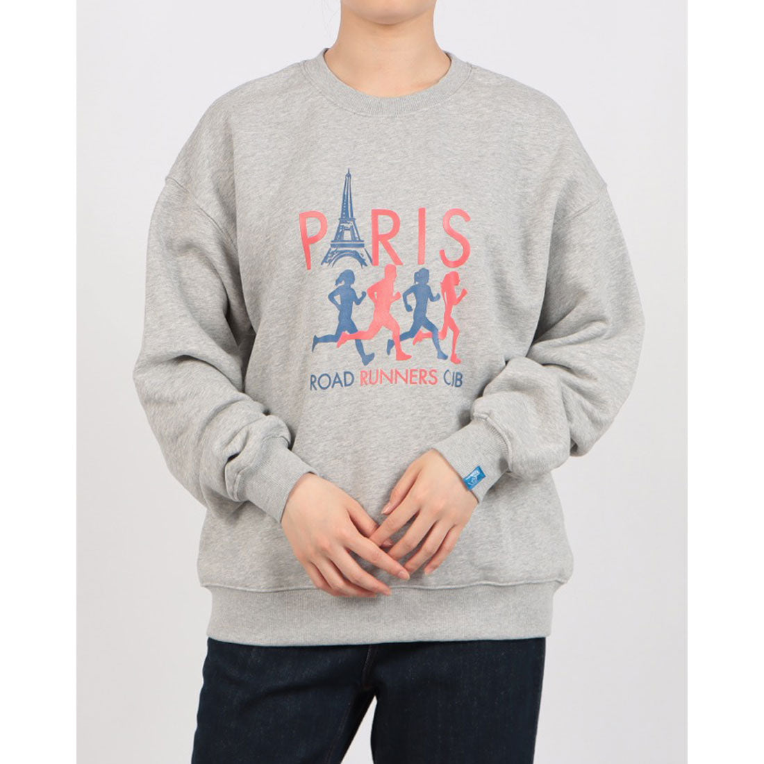 ロングライフアンドハピネス Longlife & Happiness Paris Runners Club クルースウェットシャツ 裏起毛 （GREY MARL） GREY MARL