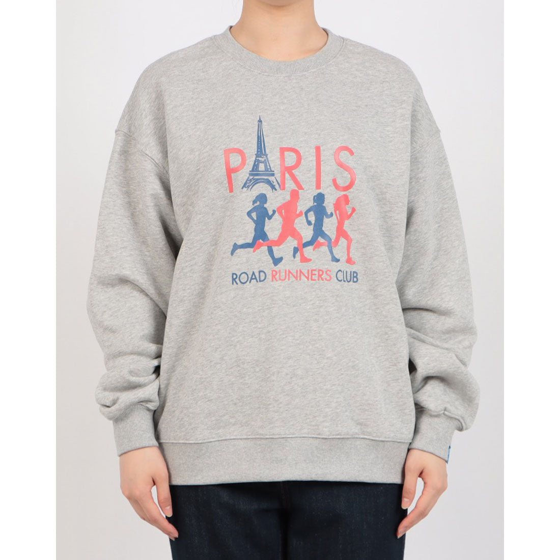 ロングライフアンドハピネス Longlife & Happiness Paris Runners Club クルースウェットシャツ 裏起毛 （GREY MARL） GREY MARL