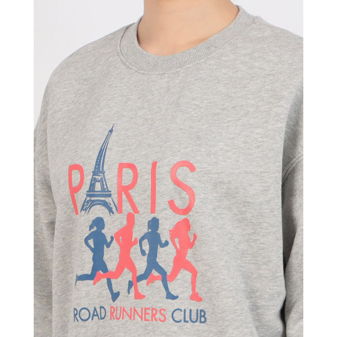 ロングライフアンドハピネス Longlife & Happiness Paris Runners Club クルースウェットシャツ 裏起毛 （GREY MARL） GREY MARL