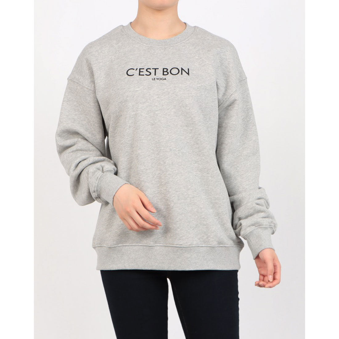ロングライフアンドハピネス Longlife & Happiness C'est Bon le Yoga クルースウェットシャツ 裏起毛 （GREY MARL） GREY MARL