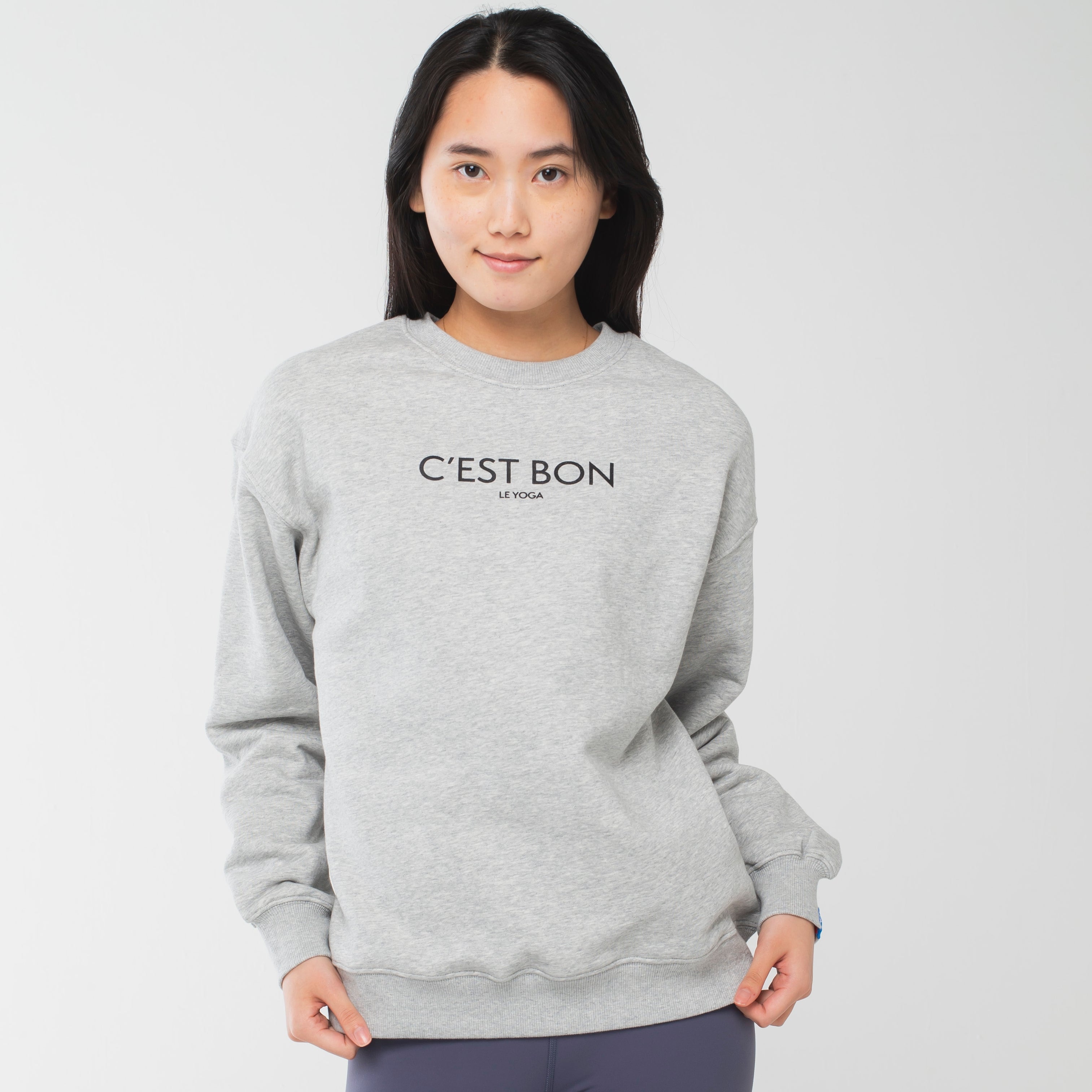 ロングライフアンドハピネス Longlife & Happiness C'est Bon le Yoga クルースウェットシャツ 裏起毛 （GREY MARL） GREY MARL