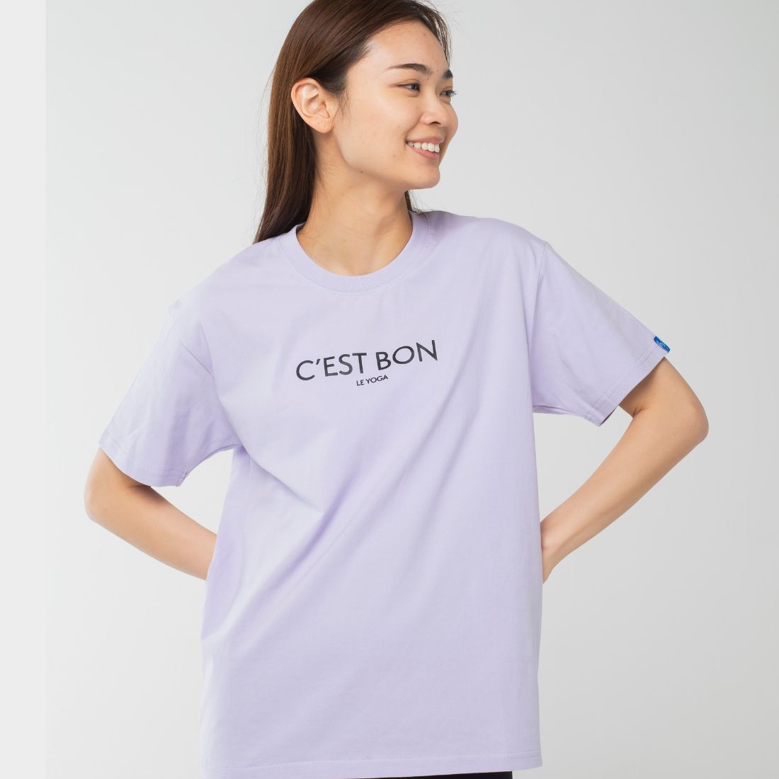ロングライフアンドハピネス Longlife & Happiness C'est Bon le Yoga コットン クルー 半袖 Tシャツ （LAVENDER） LAVENDER