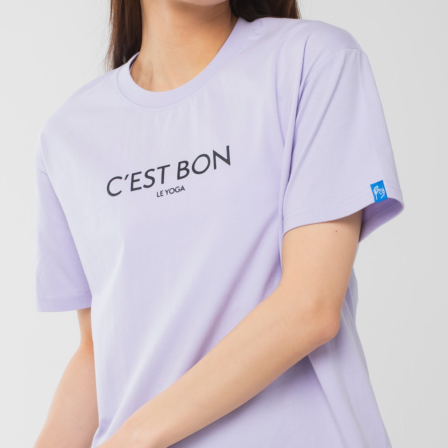 ロングライフアンドハピネス Longlife & Happiness C'est Bon le Yoga コットン クルー 半袖 Tシャツ （LAVENDER） LAVENDER