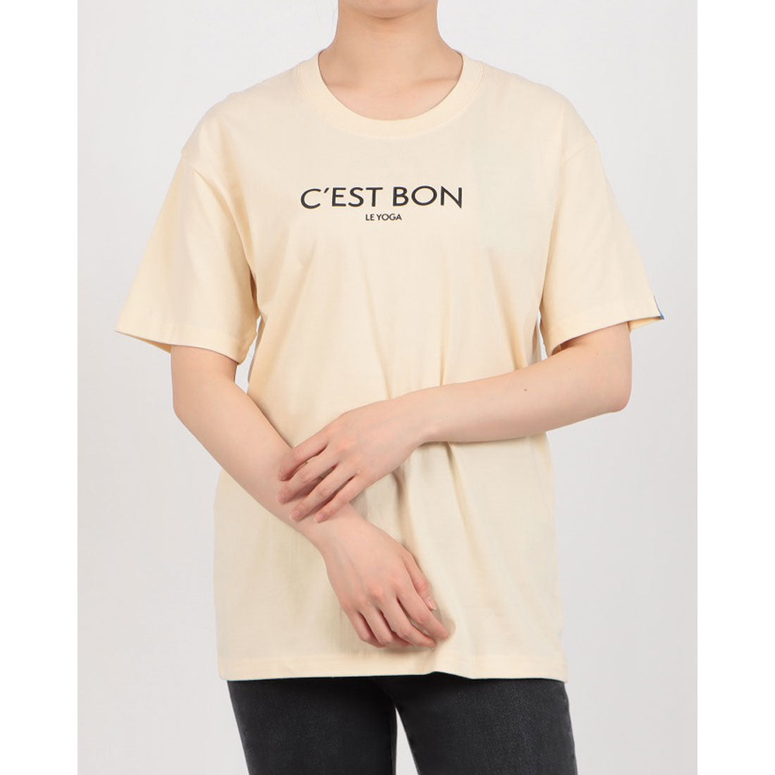 ロングライフアンドハピネス Longlife & Happiness C'est Bon le Yoga コットン クルー 半袖 Tシャツ （LAVENDER） LAVENDER