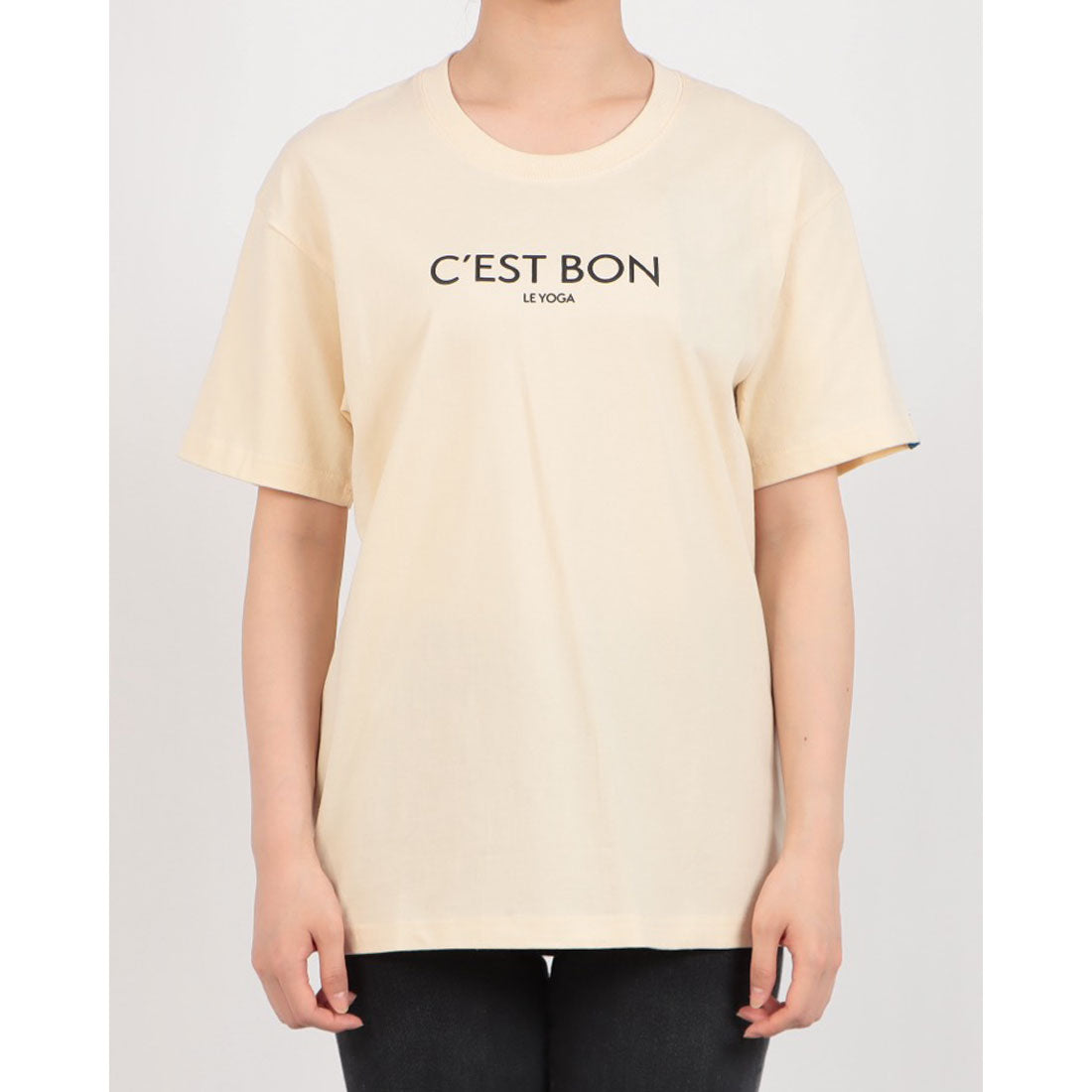 ロングライフアンドハピネス Longlife & Happiness C'est Bon le Yoga コットン クルー 半袖 Tシャツ （LAVENDER） LAVENDER