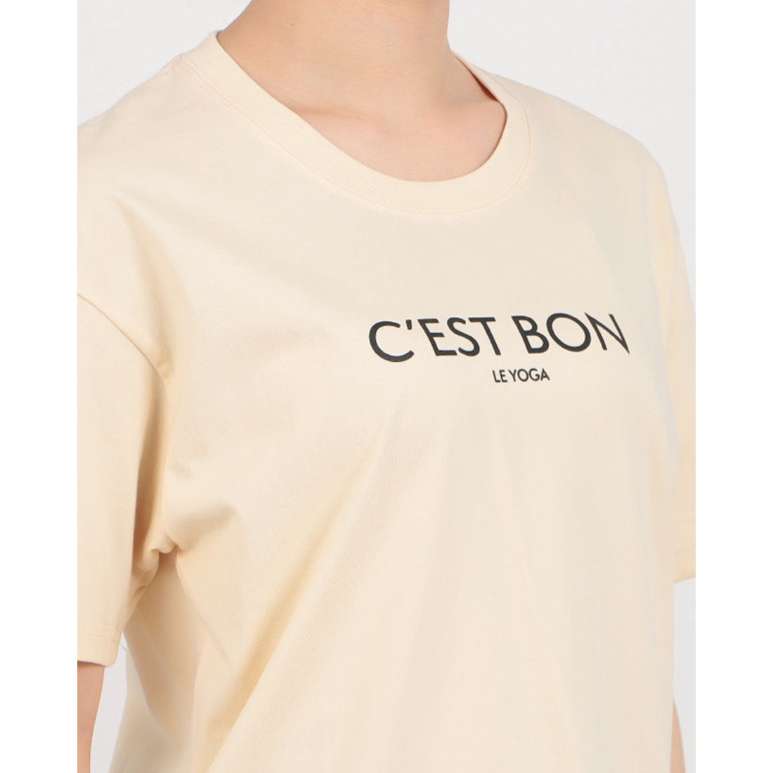 ロングライフアンドハピネス Longlife & Happiness C'est Bon le Yoga コットン クルー 半袖 Tシャツ （LAVENDER） LAVENDER