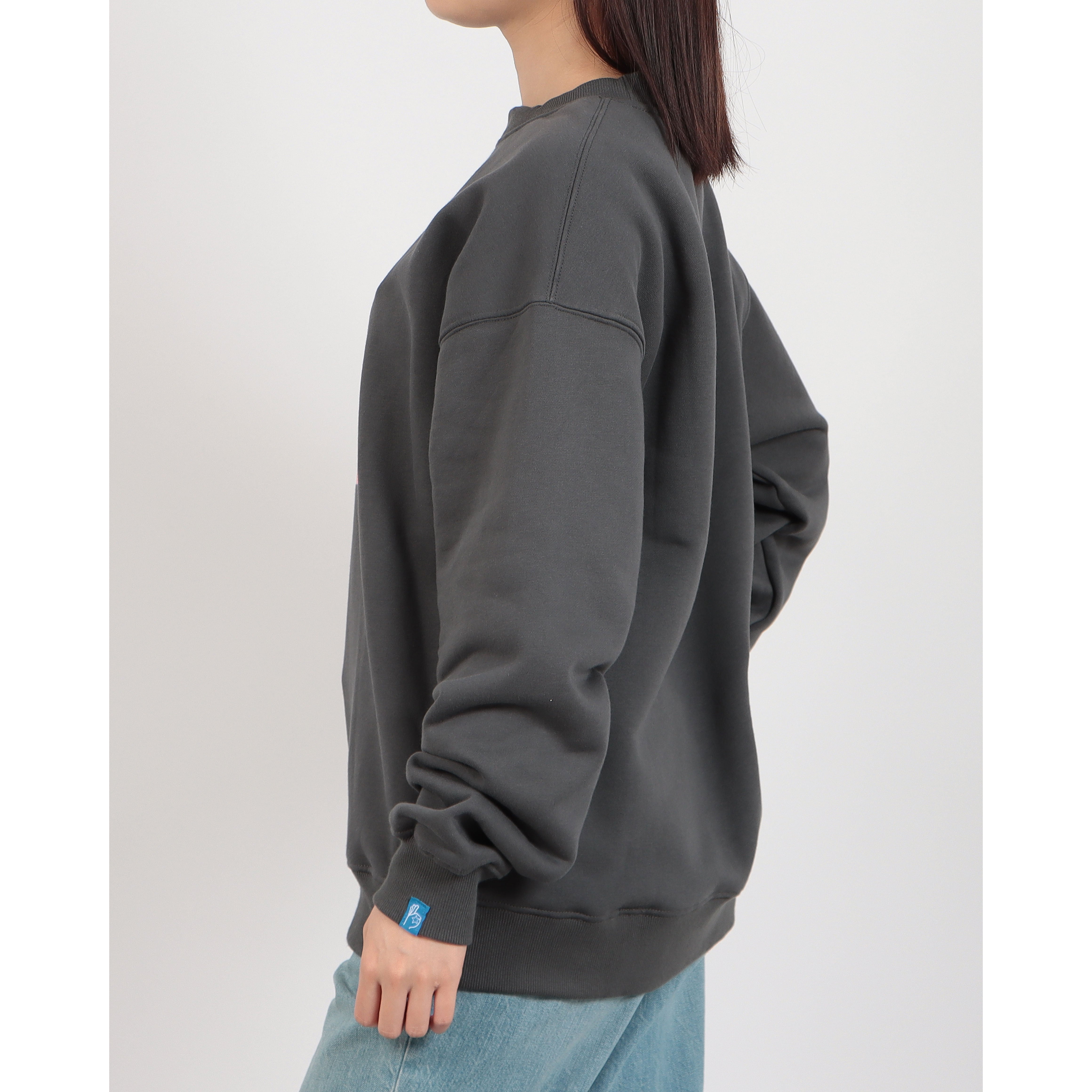 ロングライフアンドハピネス Longlife & Happiness I am at peace クルースウェットシャツ 裏起毛 （DARK GREY） DARK GREY