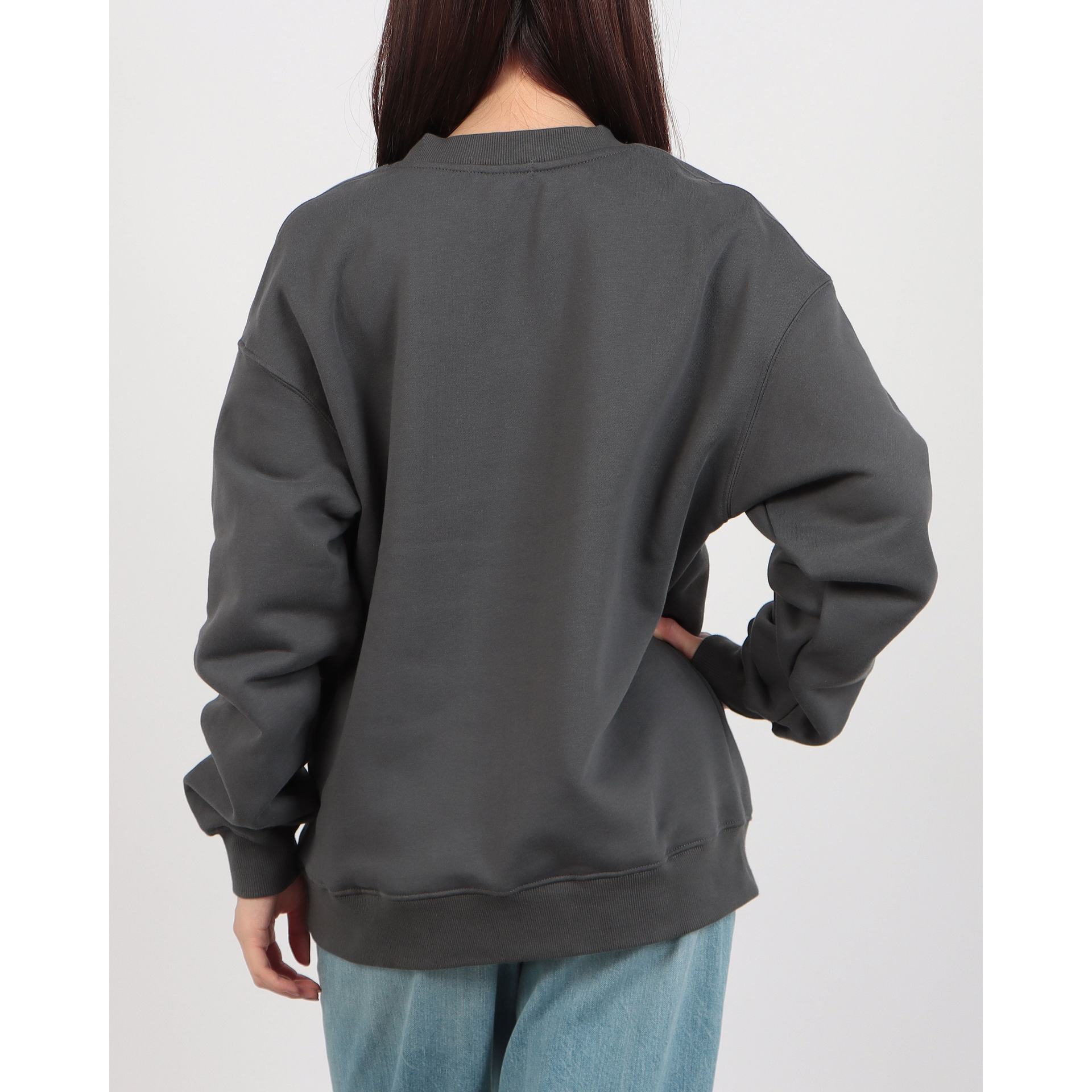 ロングライフアンドハピネス Longlife & Happiness I am at peace クルースウェットシャツ 裏起毛 （DARK GREY） DARK GREY