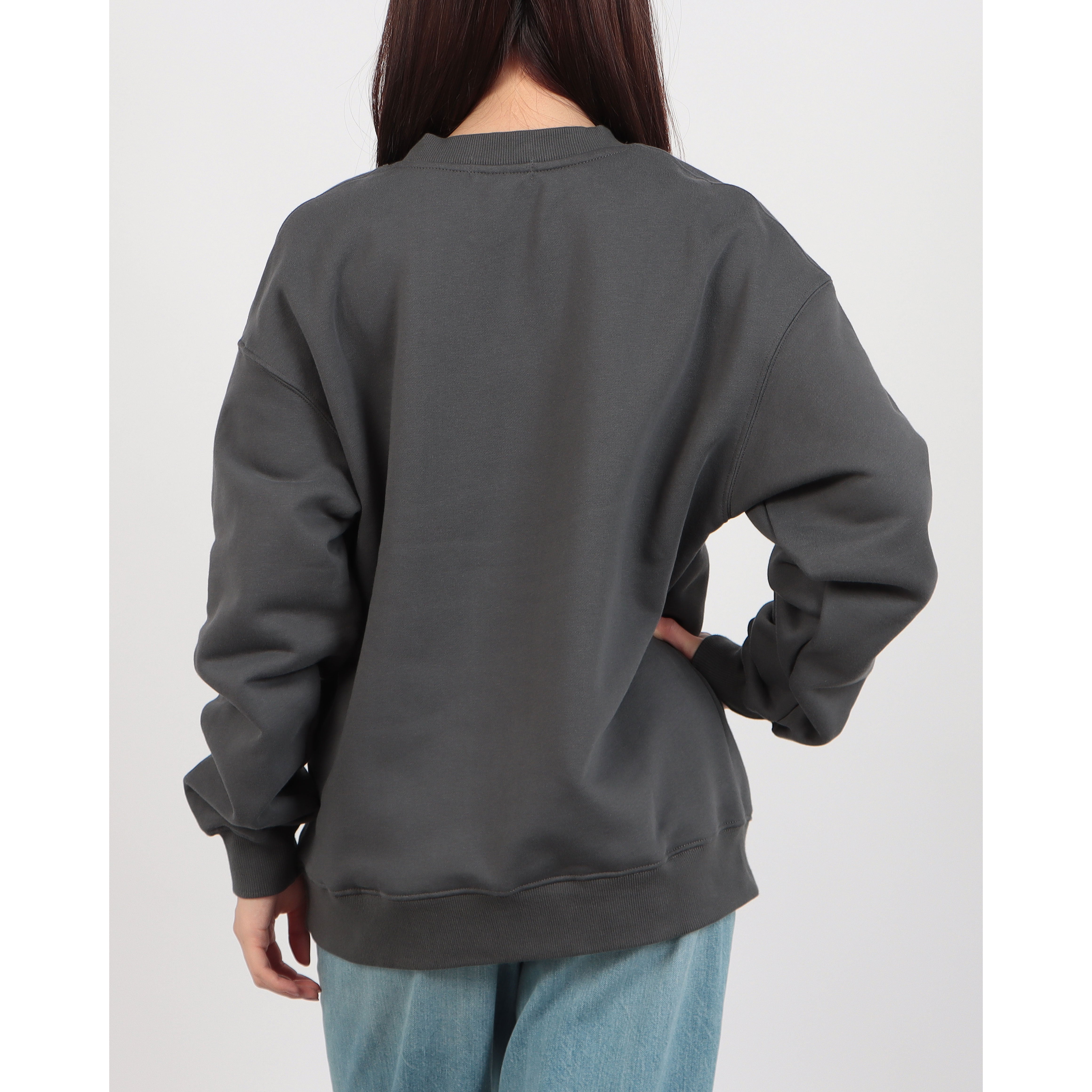 ロングライフアンドハピネス Longlife & Happiness I am at peace クルースウェットシャツ 裏起毛 （DARK GREY） DARK GREY