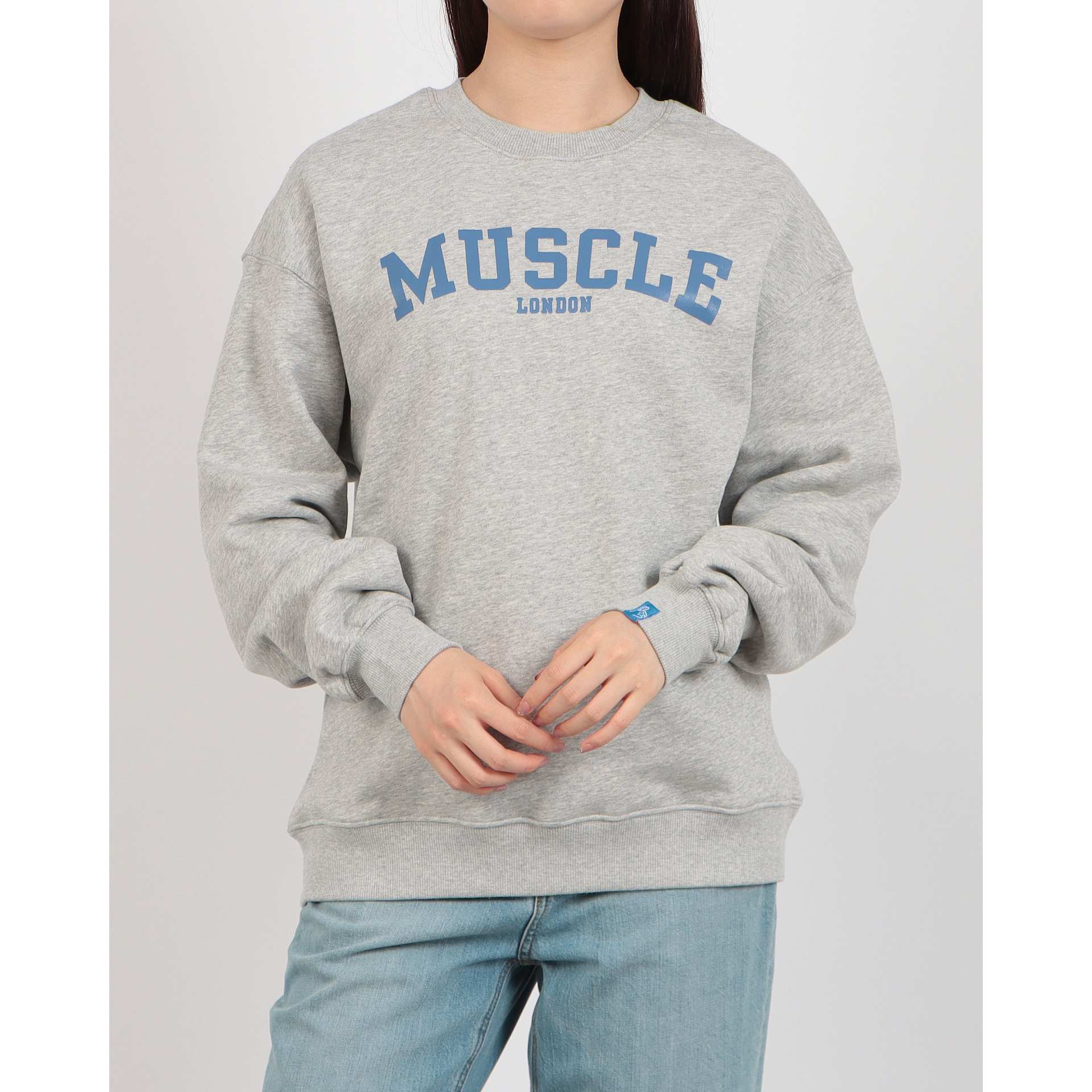 ロングライフアンドハピネス Longlife & Happiness MUSCLE JAPAN コットン クルースウェットシャツ （GREY MARL） GREY MARL