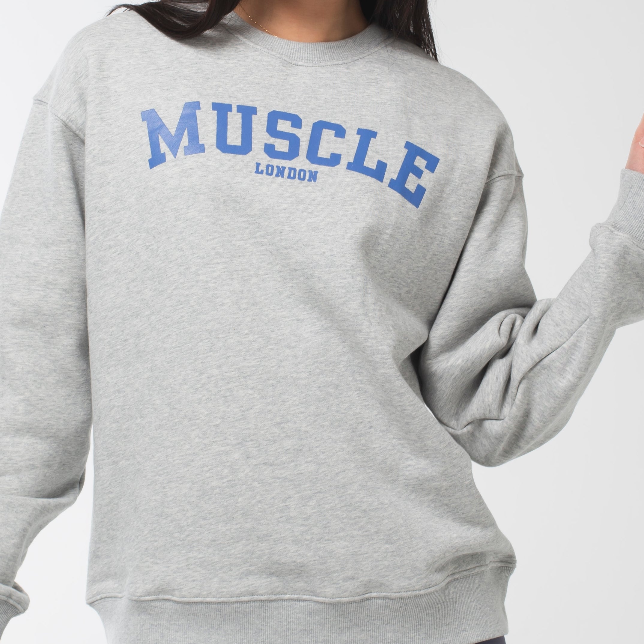 ロングライフアンドハピネス Longlife & Happiness MUSCLE JAPAN コットン クルースウェットシャツ （GREY MARL） GREY MARL