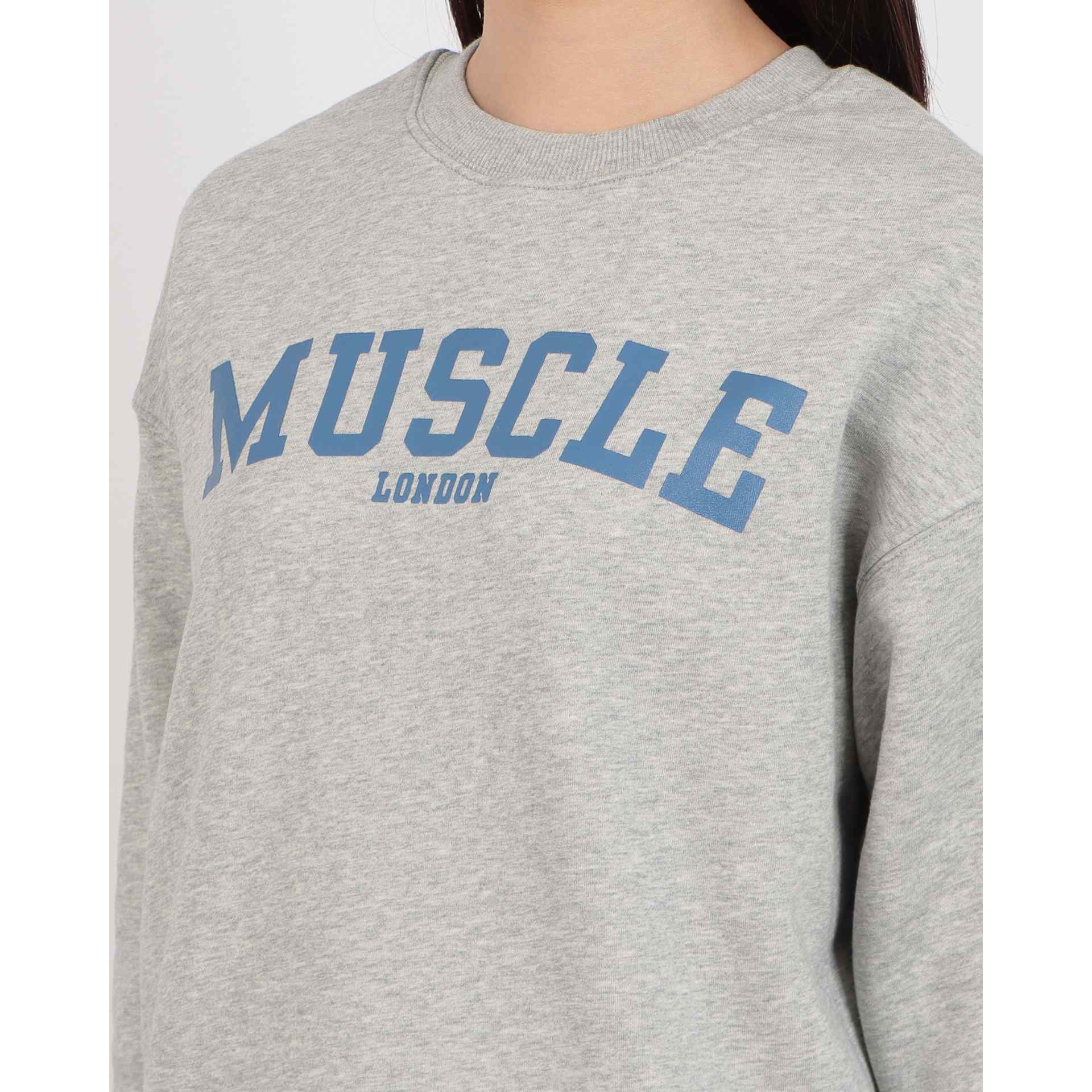 ロングライフアンドハピネス Longlife & Happiness MUSCLE JAPAN コットン クルースウェットシャツ （GREY MARL） GREY MARL
