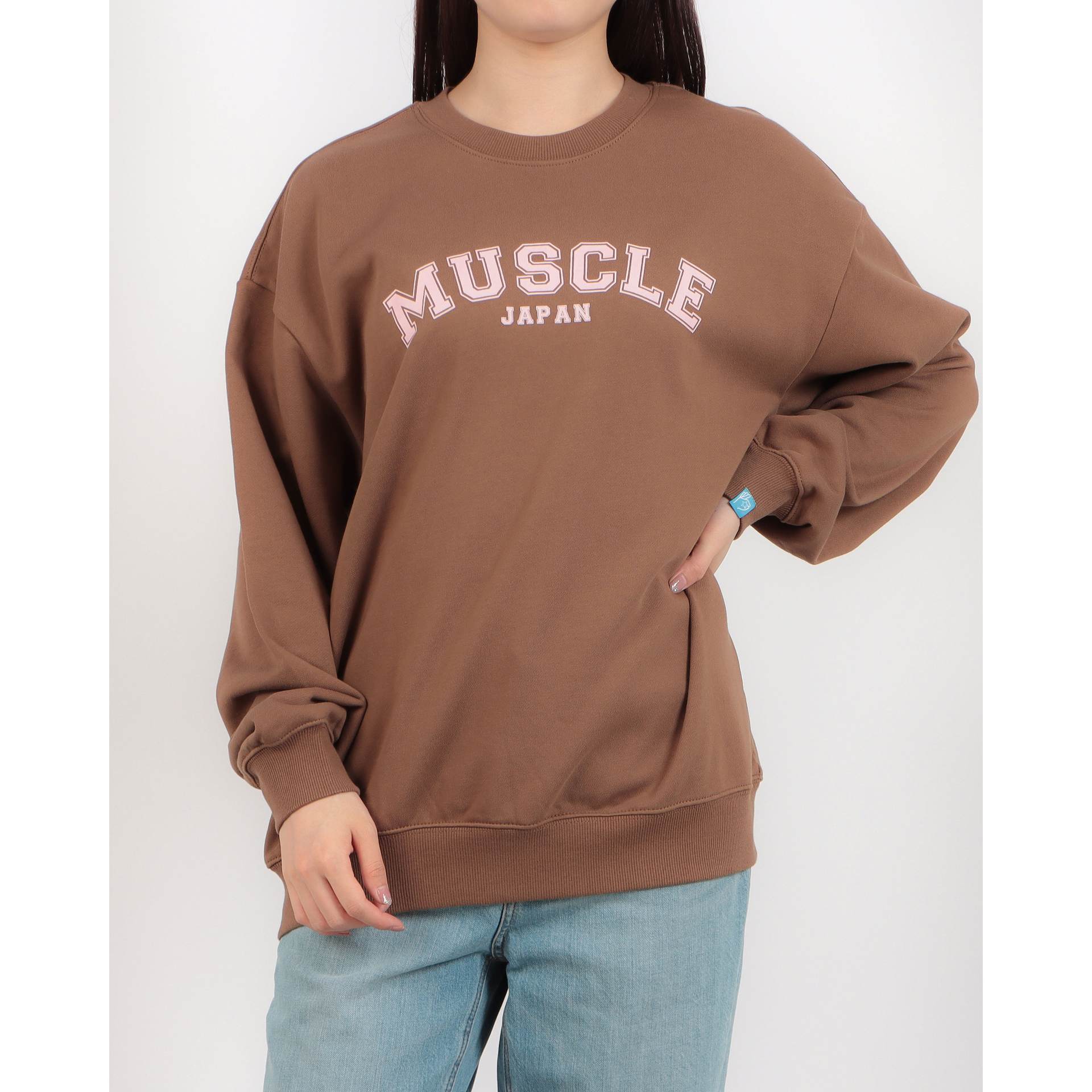 ロングライフアンドハピネス Longlife & Happiness MUSCLE JAPAN コットン クルースウェットシャツ （COFFEE） COFFEE