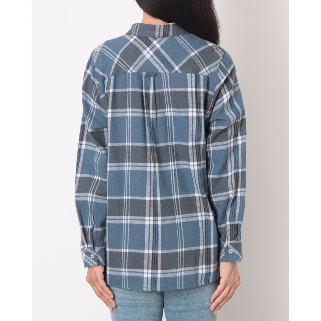 ラリベルテ Laliberte 丸襟シャツ （チャ系格子） チャ系格子