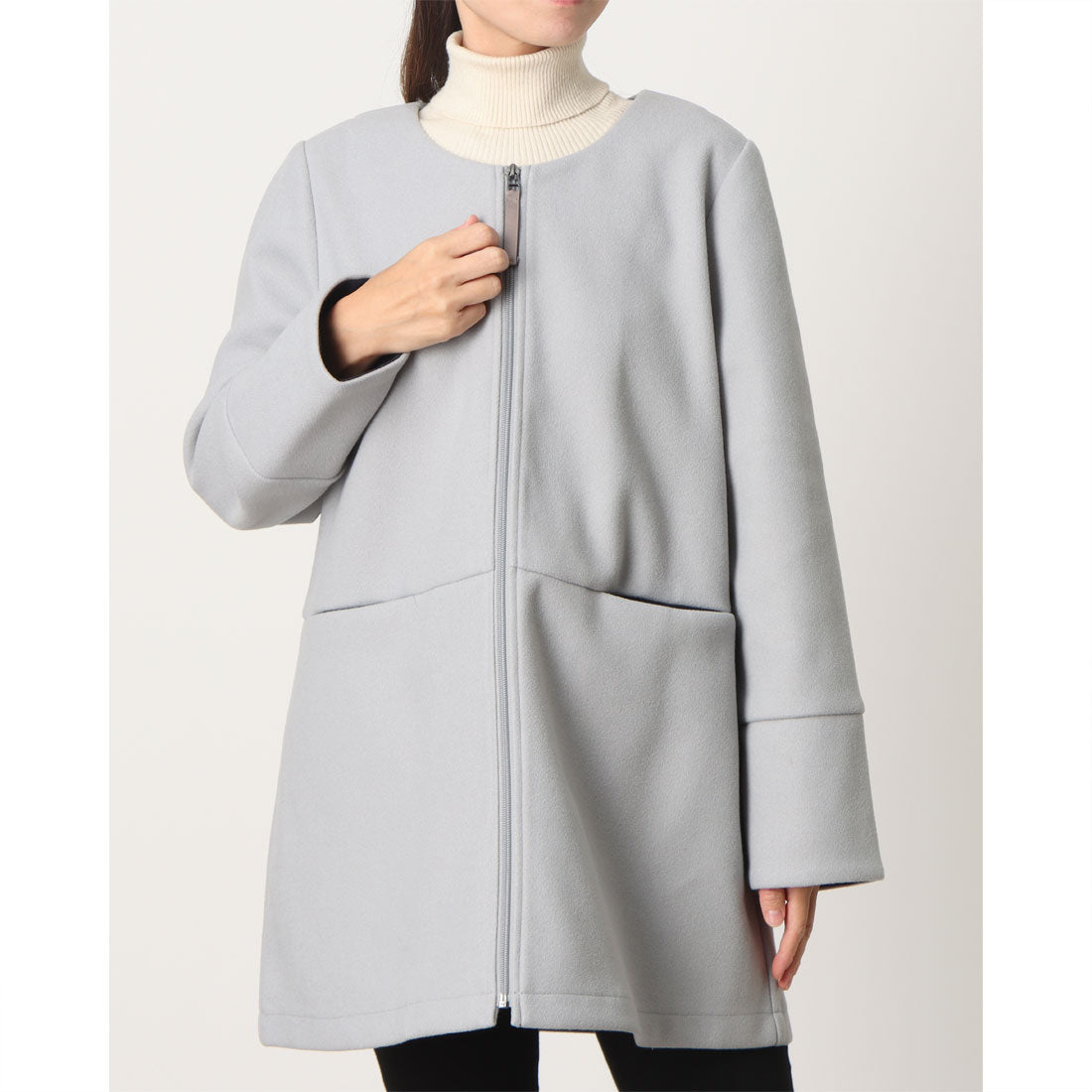 ラリベルテ Laliberte ノーカラーコート （グレー） グレー