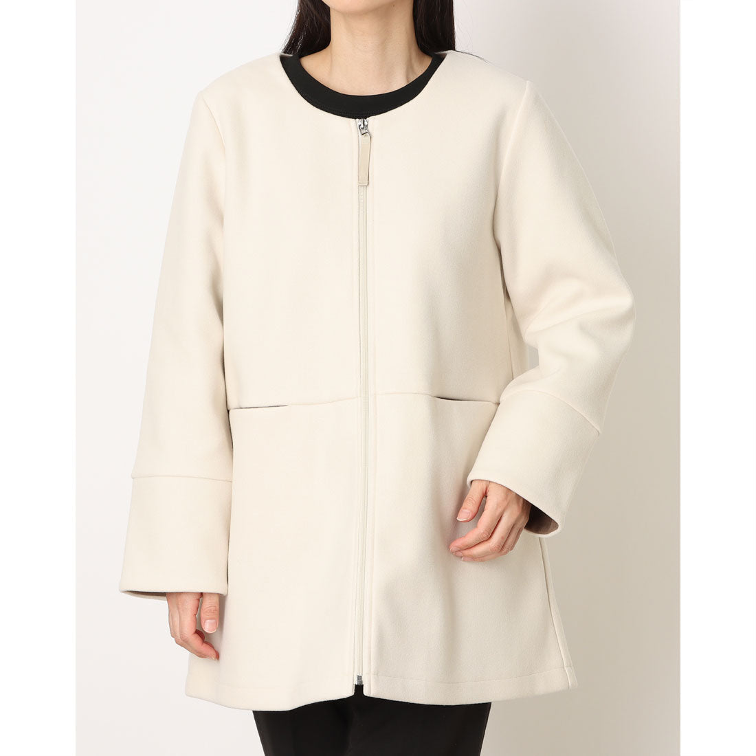 ラリベルテ Laliberte ノーカラーコート （ベージュ） ベージュ