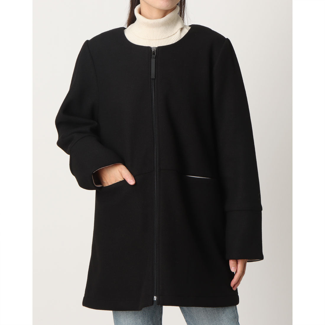 ラリベルテ Laliberte ノーカラーコート （クロ） クロ