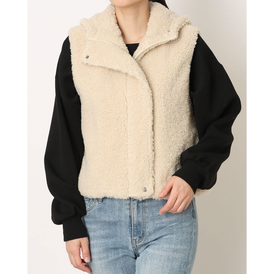 ラリベルテ Laliberte ボアベスト （ベージュ） ベージュ