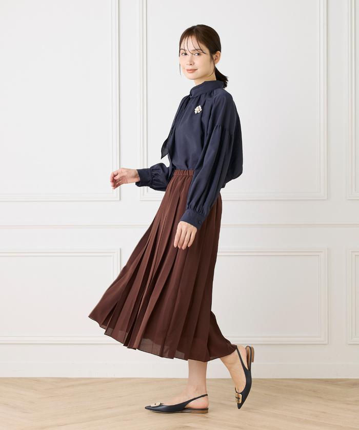 ルスーク Le Souk 《大きいサイズ》ボウタイ付きブラウス （チェリーピンク9） チェリーピンク9